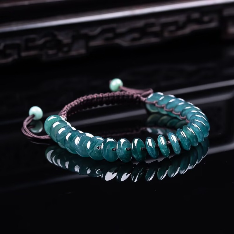 Bracelets - Doğal Gerçek Zümrüt Mavi Su Abaküs