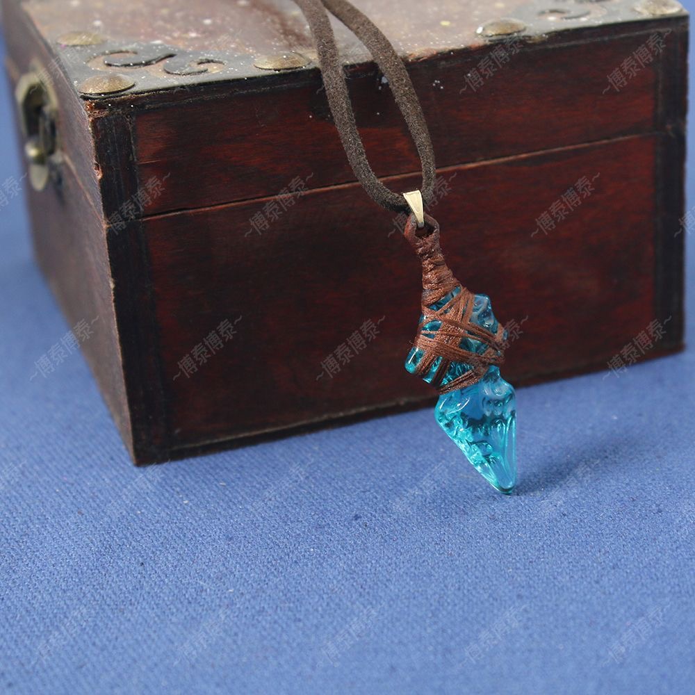 Anime Pendant Necklace - FF14 oyunu cosplay aksesuarları, mavi kristal