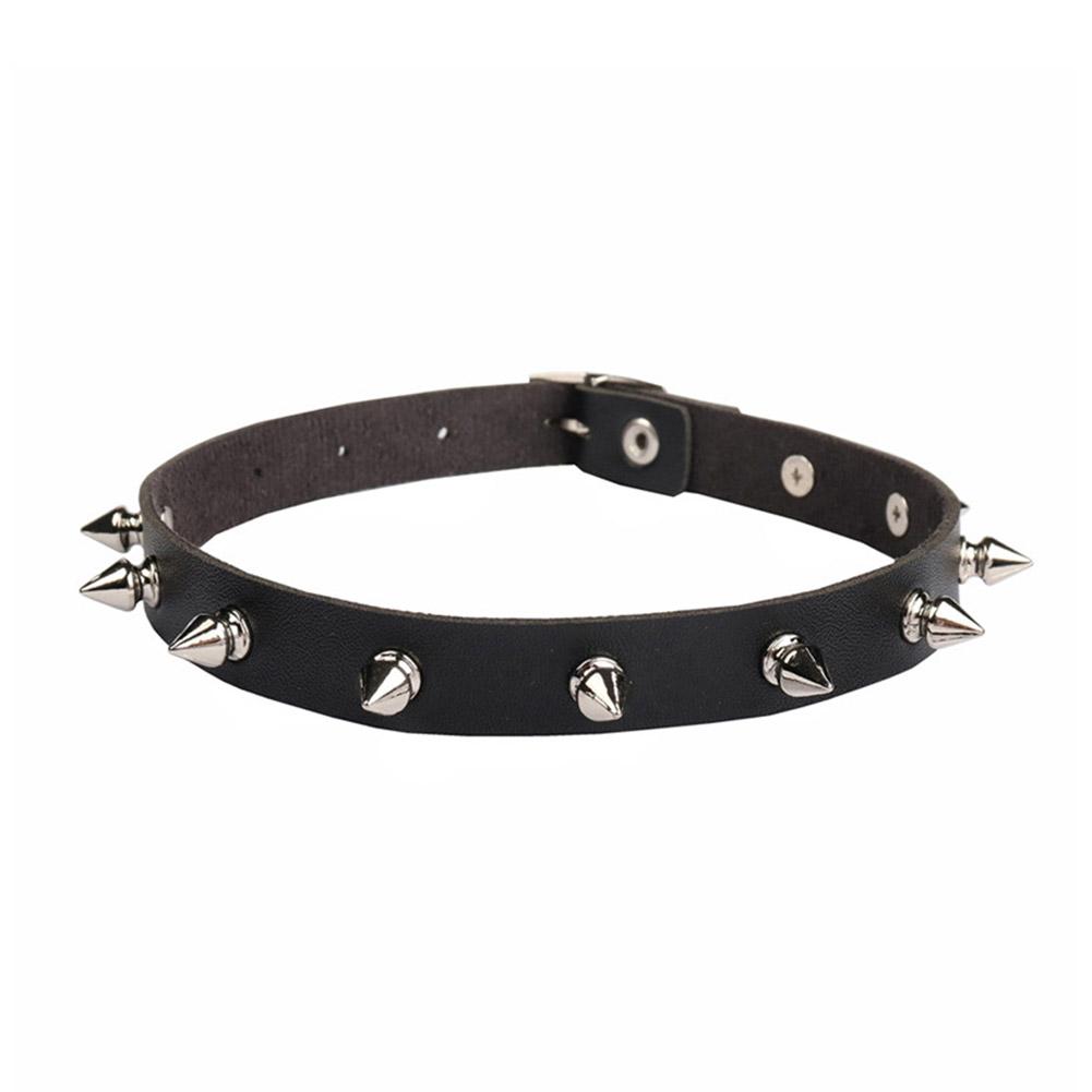 Goth Punk Spike Choker - Kadın Erkek İçin Siyah PU Deri