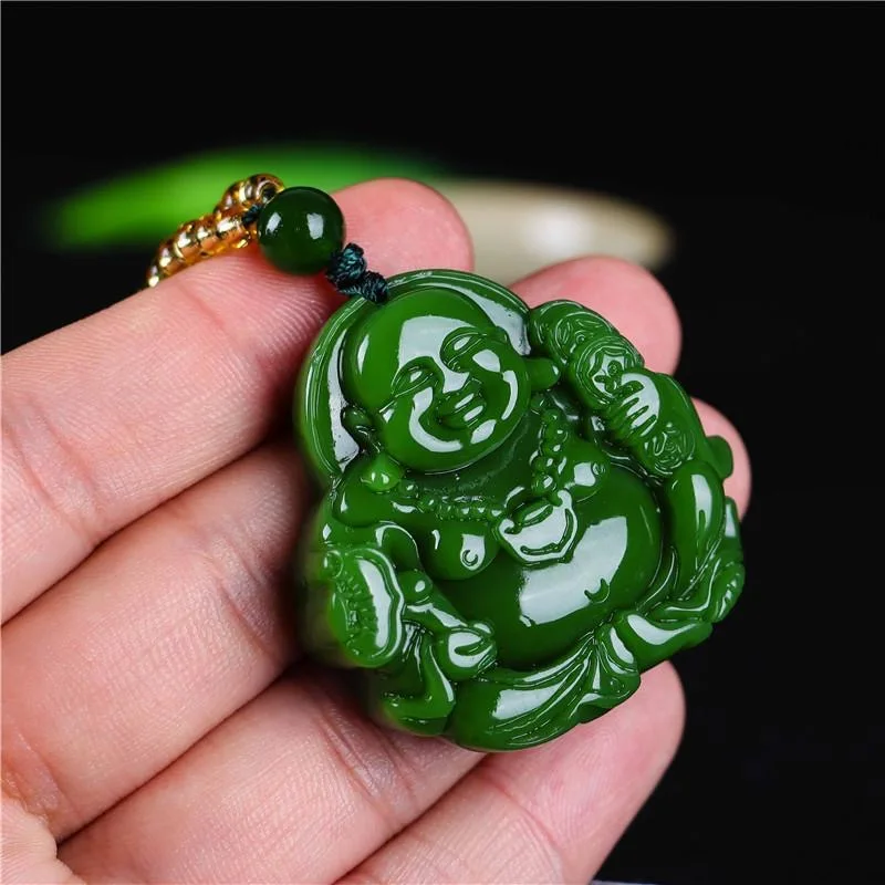 Çin yeşil yeşim Maitreya buda  - Necklaces incelemesi ve fiyatı