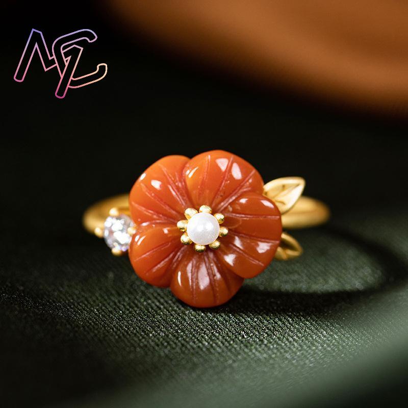 Kırmızı Doğal Yeşim Çiçek Yüzü - Rings incelemesi ve fiyatı