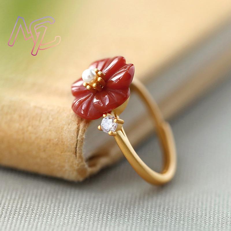 Kırmızı Doğal Yeşim Çiçek Yüzü - Rings incelemesi ve fiyatı