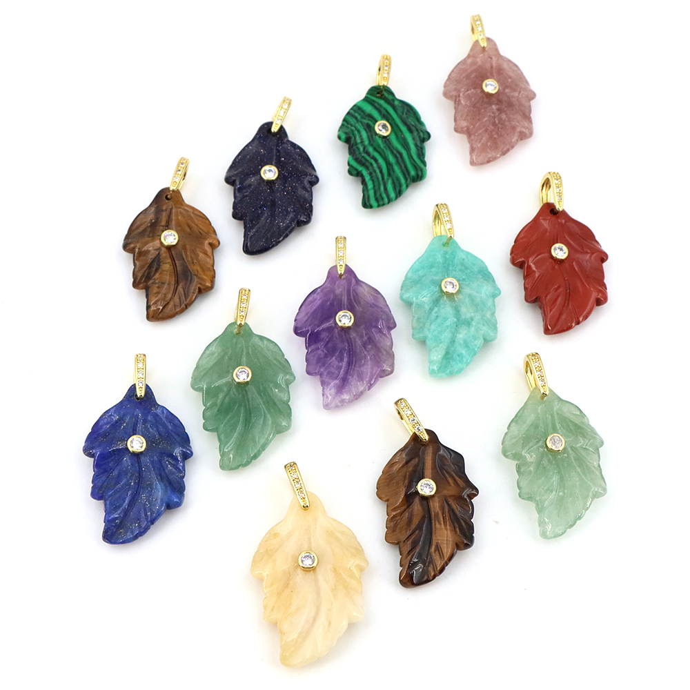 Doğal Taş Kristal Yaprak Zirko - Crystal Pendant Necklace Natural Stone incelemesi ve fiyatı
