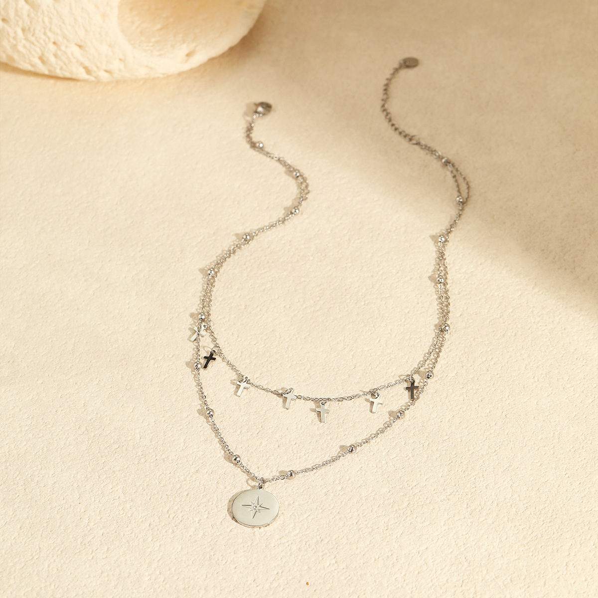 Vintage Çift Katmanlı Çapraz K - Layered Pendant Necklace Aesthetic incelemesi ve fiyatı