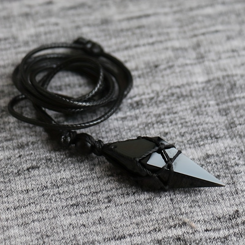 Siyah Obsidyen Ok Ucu Kristal  - Crystal Pendant Necklace Natural Stone incelemesi ve fiyatı
