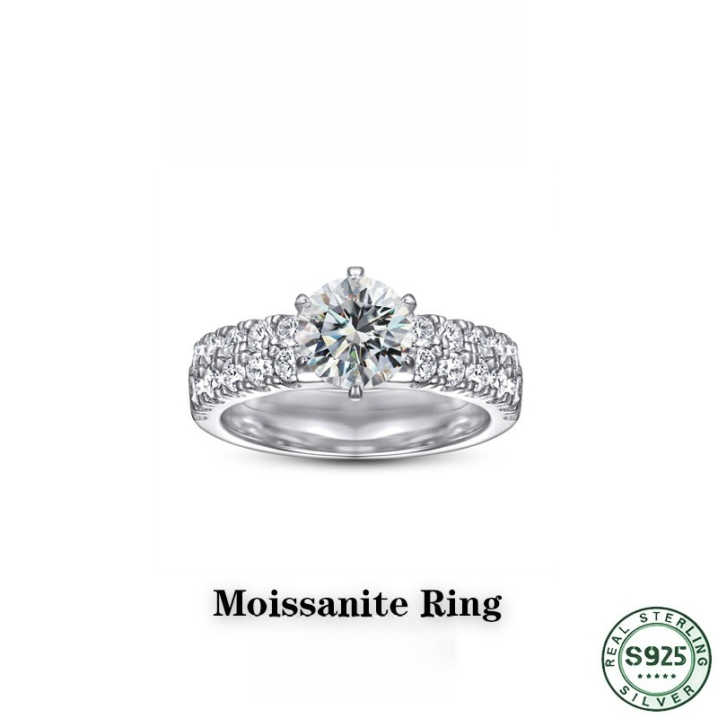 Çok satan moda 100% s925 gümüş - Moissanite Engagement Ring 1 Carat incelemesi ve fiyatı
